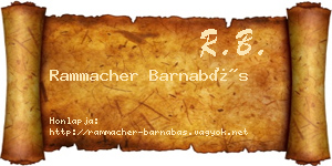 Rammacher Barnabás névjegykártya